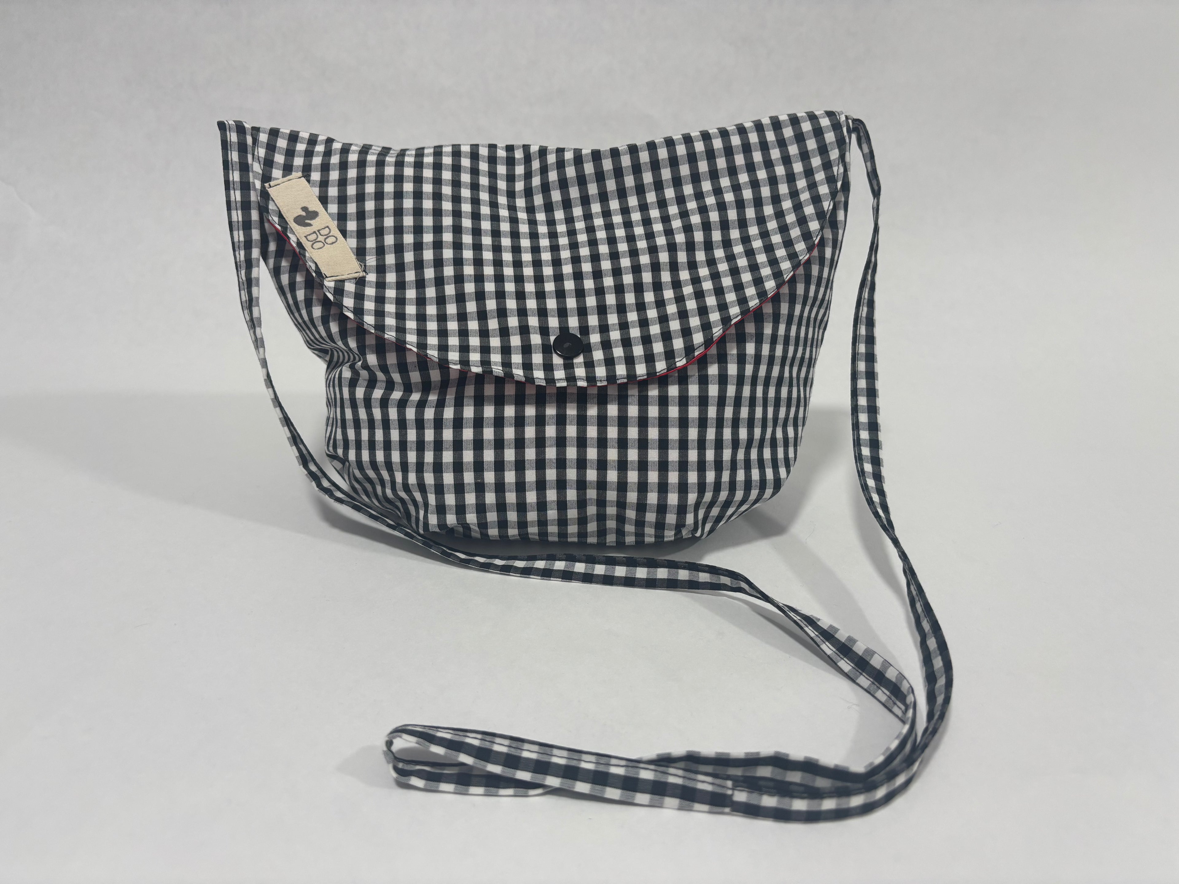 Bolso Bandolera Dodo: Cuadros Vichy Negro