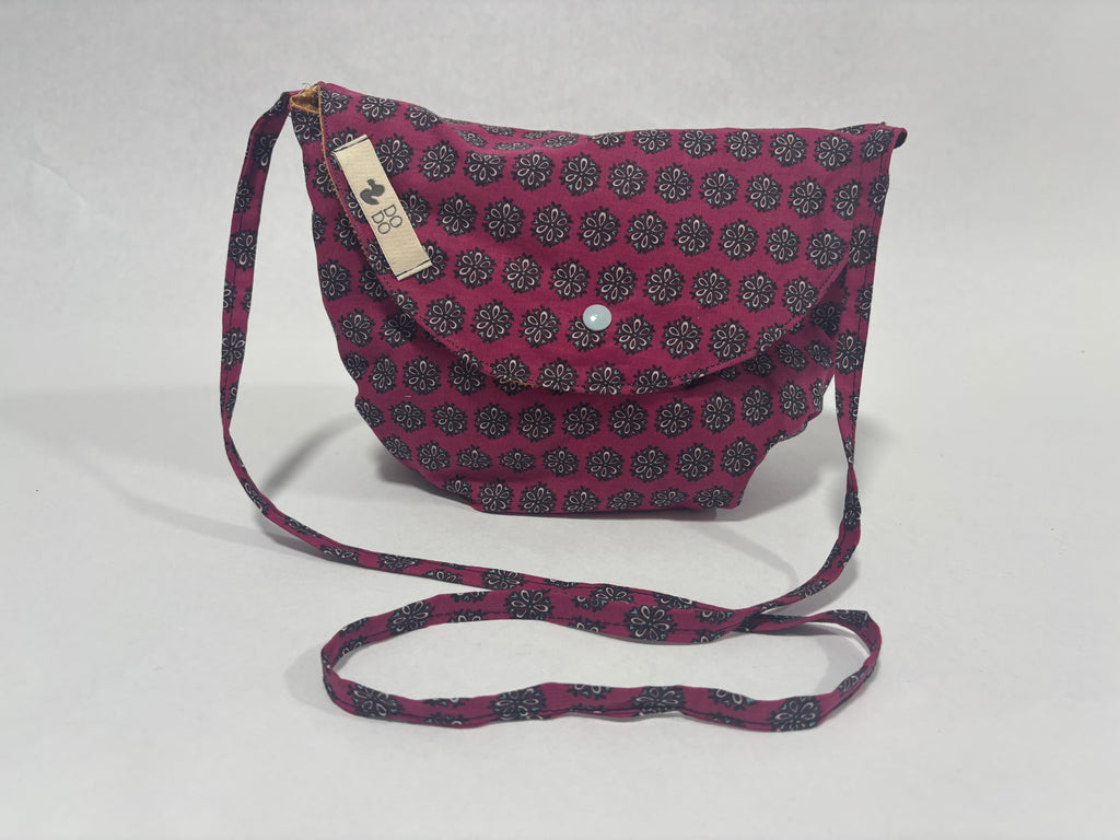 Bolso Bandolera Dodo: Flores Geométricas Granate